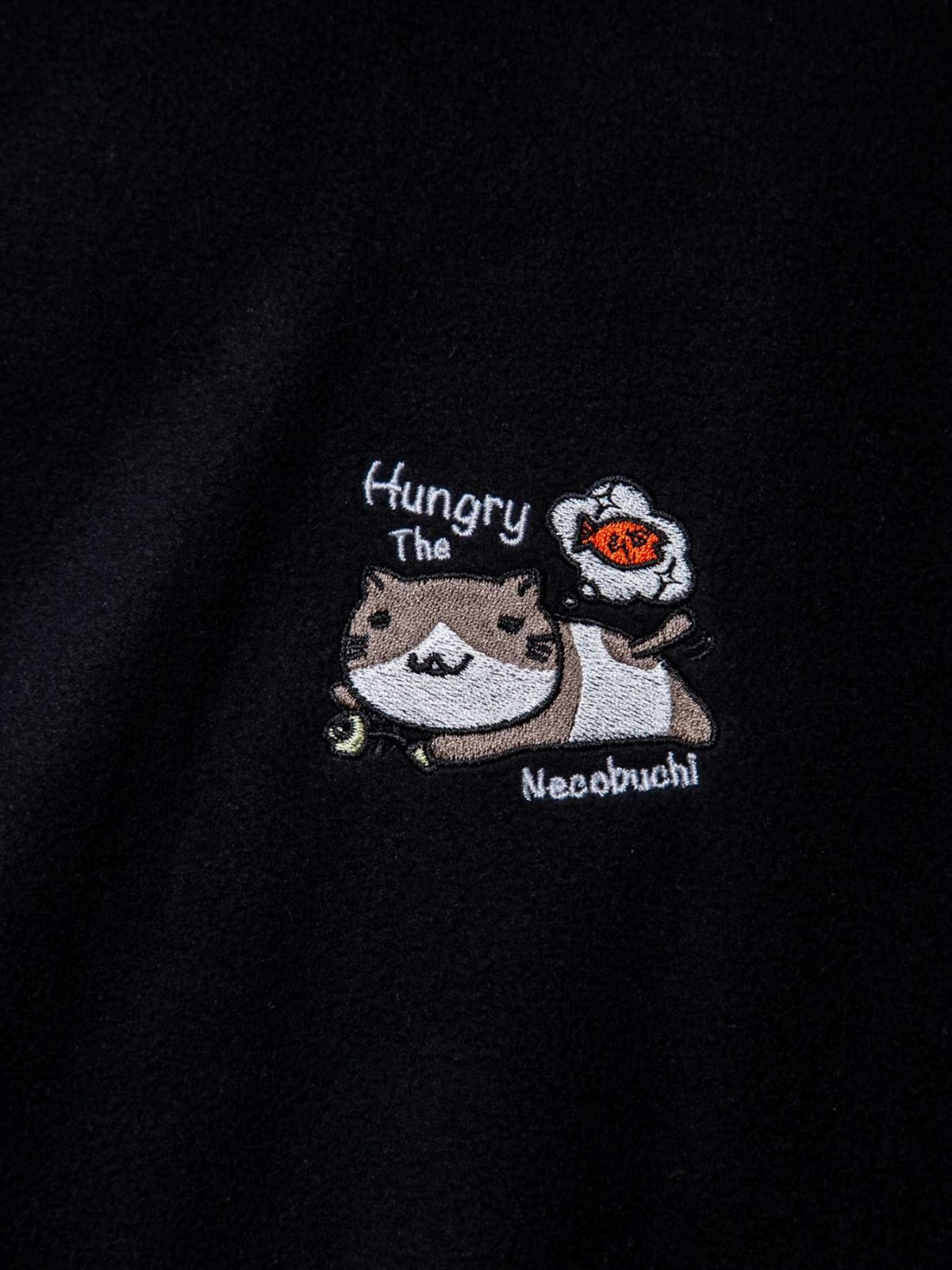 【NECOBUCHI-SAN】“Hungry”フリース素材BIGシルエット プルパーカー