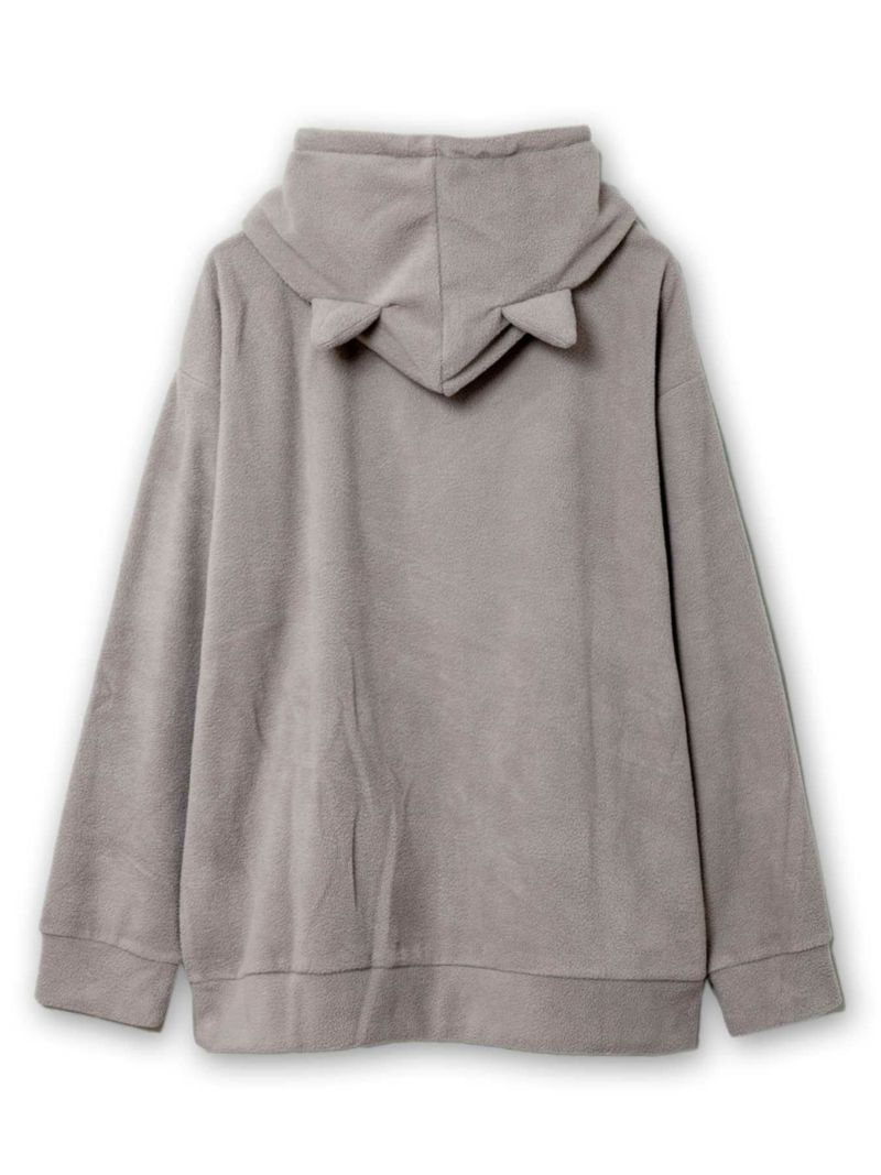 【NECOBUCHI-SAN】“Hungry”フリース素材BIGシルエット プルパーカー