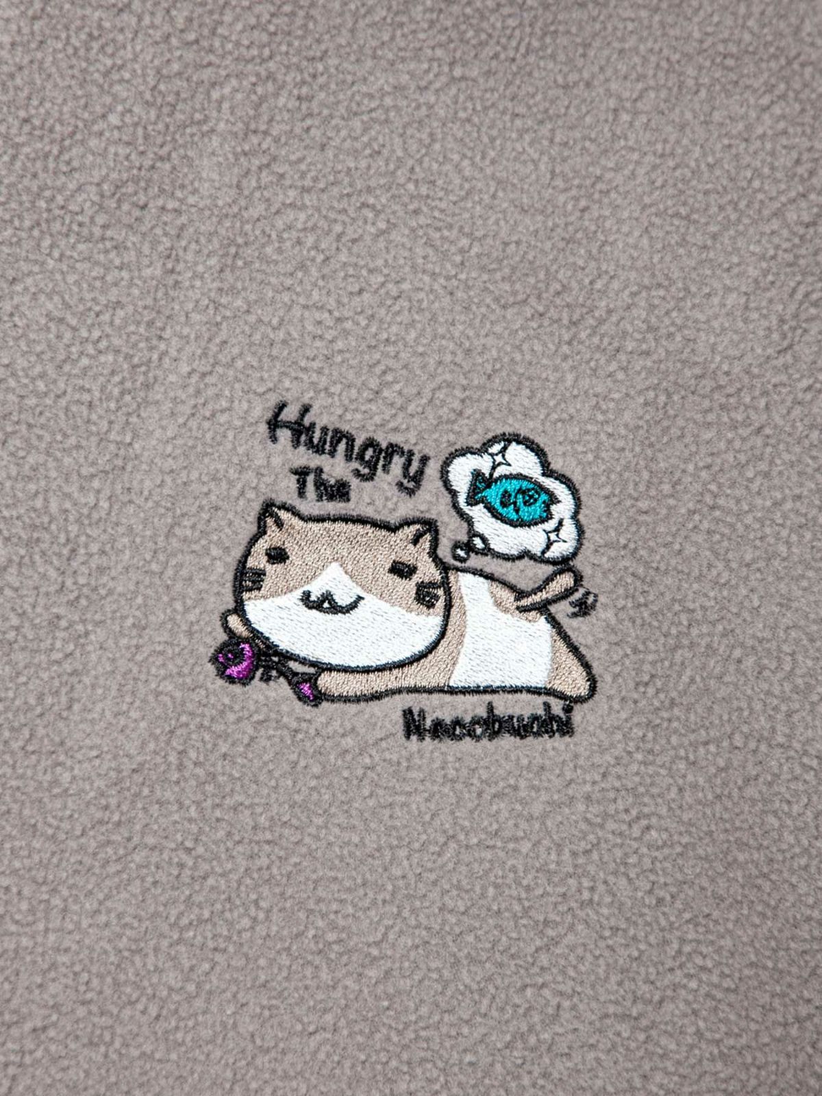 【NECOBUCHI-SAN】“Hungry”フリース素材BIGシルエット プルパーカー