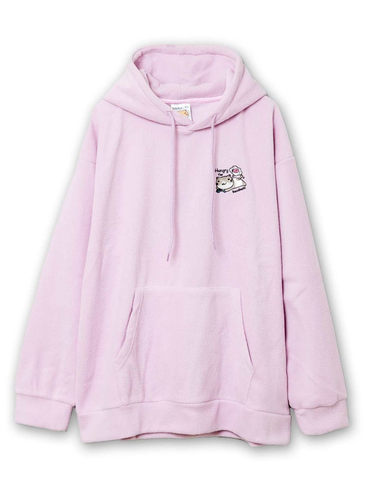 【NECOBUCHI-SAN】“Hungry”フリース素材BIGシルエット プルパーカー