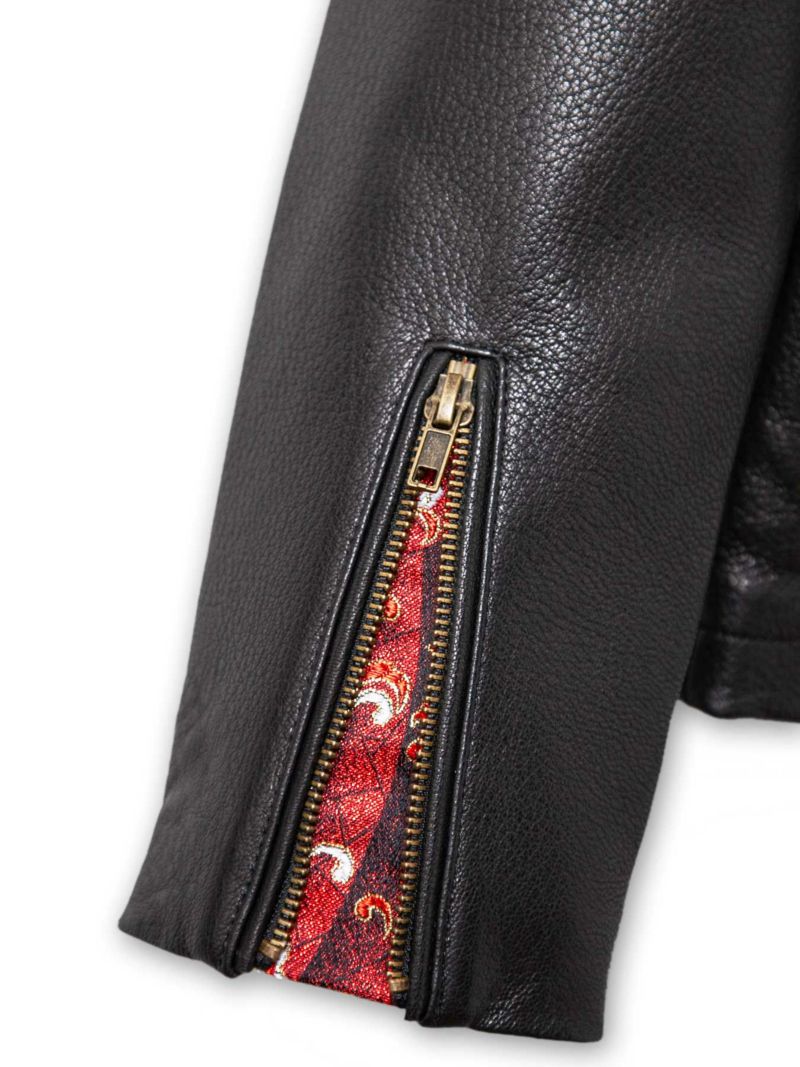 ≪期間限定：10%OFF≫【絡繰魂・漆】<br>“破型 八咫烏”総刺繍レザージャケット：限定35着〔別注〕≪返品・取寄対応不可≫