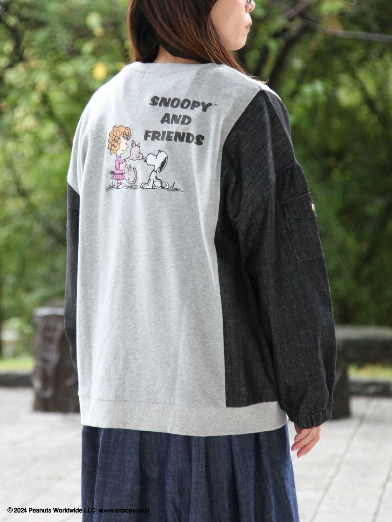 【JUICY×PEANUTS】≪100着限定≫“SNOOPY AND FRIENDS”デニム切替プルオーバー〔別注〕