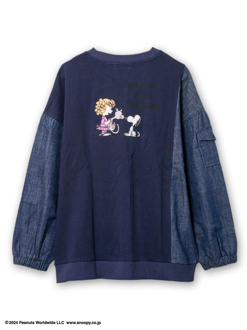 【JUICY×PEANUTS】≪100着限定≫“SNOOPY AND FRIENDS”デニム切替プルオーバー〔別注〕