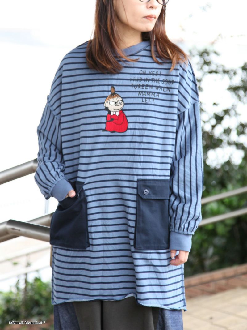 【JUICY×MOOMIN】≪100着限定≫<br>異素材切替ボーダーチュニック〔別注〕