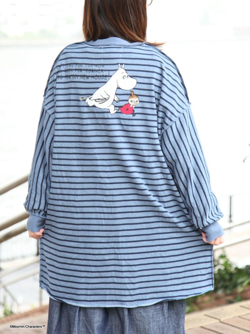 【JUICY×MOOMIN】≪100着限定≫<br>異素材切替ボーダーチュニック〔別注〕