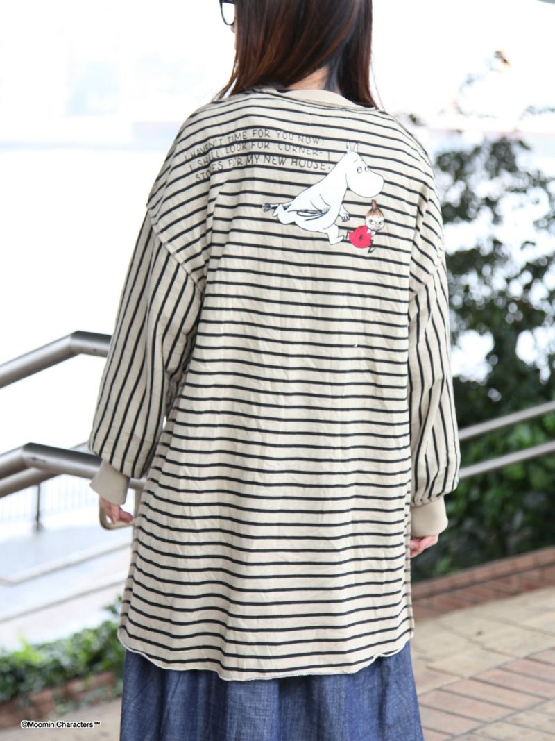 【JUICY×MOOMIN】≪100着限定≫<br>異素材切替ボーダーチュニック〔別注〕