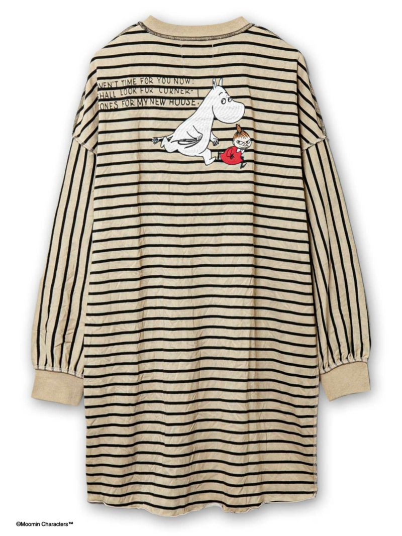 【JUICY×MOOMIN】≪100着限定≫<br>異素材切替ボーダーチュニック〔別注〕