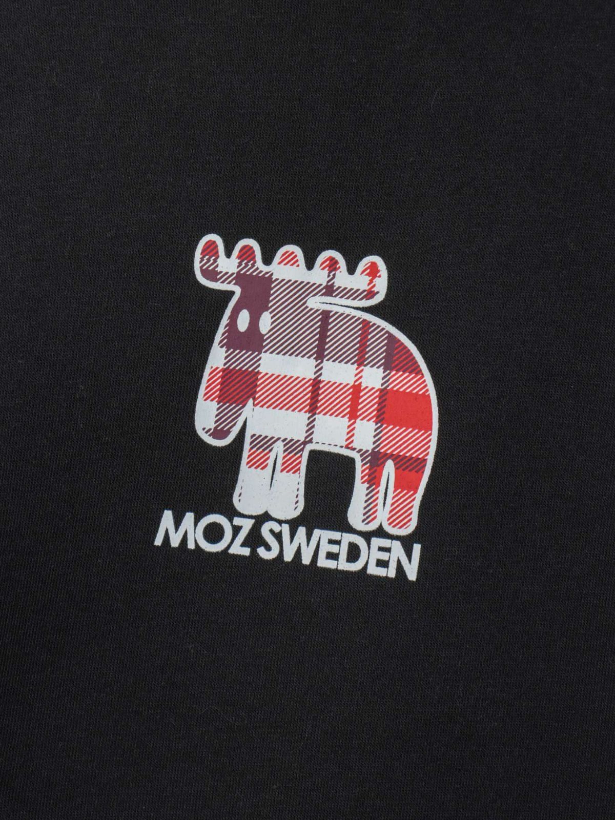 【moz】<br>チェックエルクプリント 裏起毛プルパーカー〔別注〕