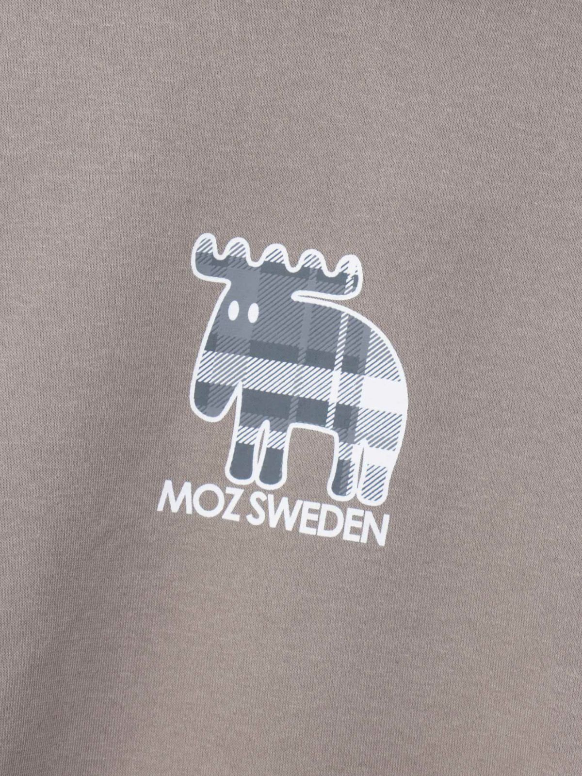 【moz】<br>チェックエルクプリント 裏起毛プルパーカー〔別注〕