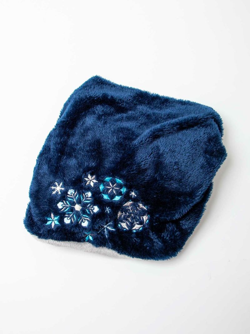 【雅結】<br>雪の結晶刺繍　配色切替ファースヌード