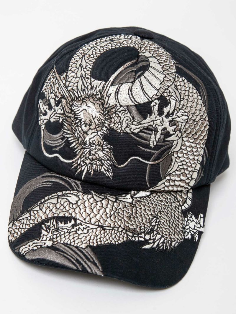 【絡繰魂】“猫又／龍”総刺繍ツイルキャップ
