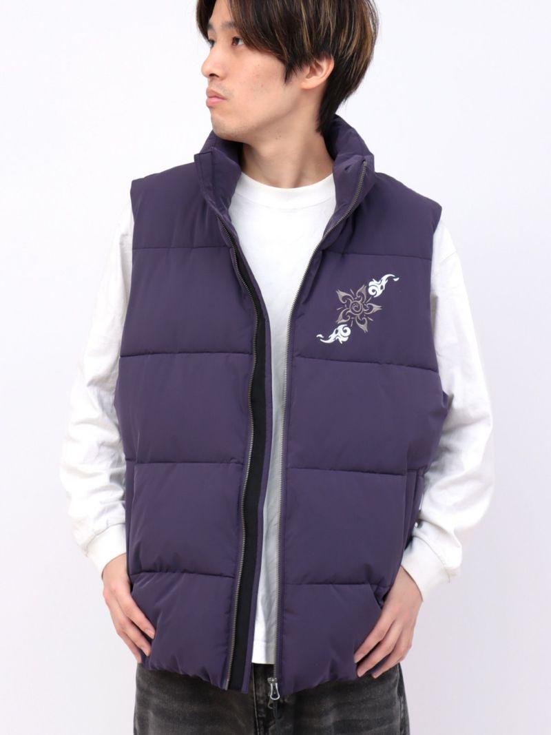 【雅結】トライバル桜刺繍 中綿入りベスト