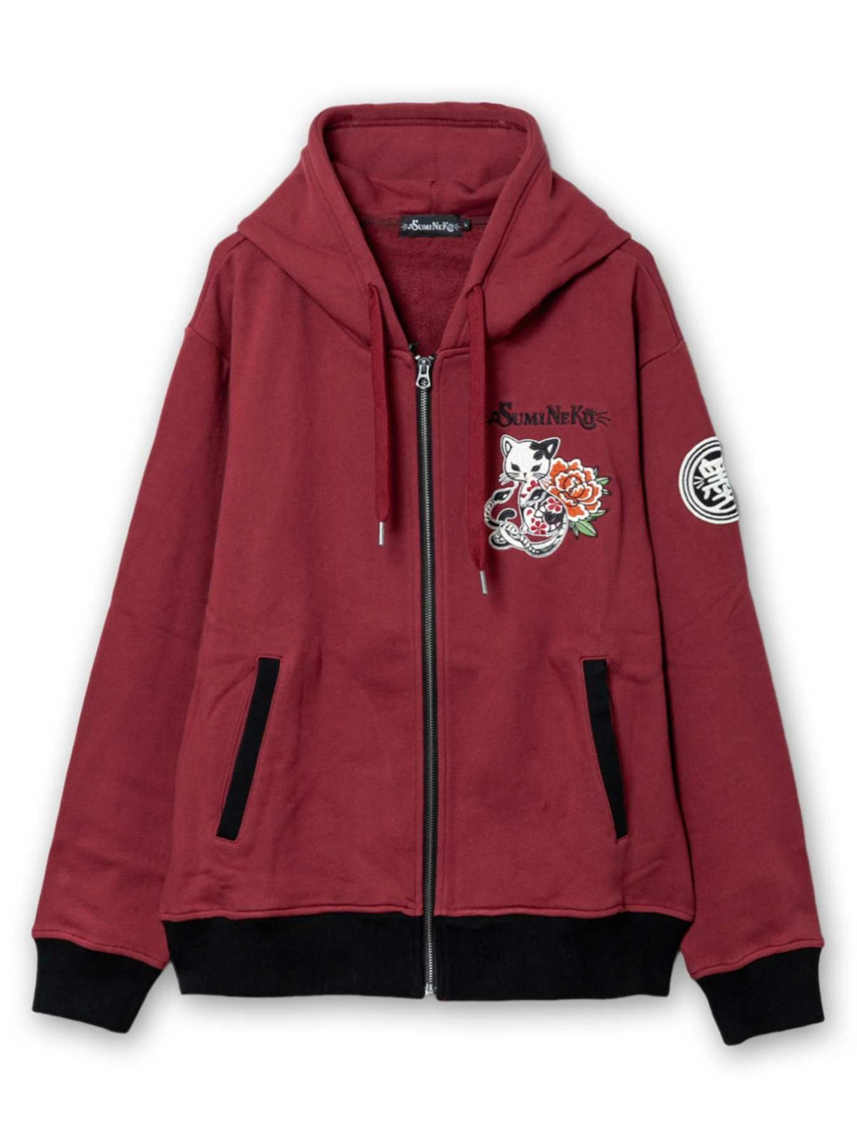 【SUMINEKO】“干支のヘビネコ”総刺繍ZIPパーカー