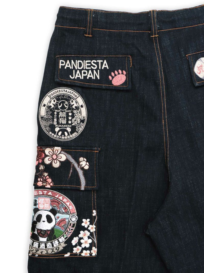 【今昔×PANDIESTA JAPAN】“酔いどれ”総刺繍ワイドカーゴパンツ〔別注〕