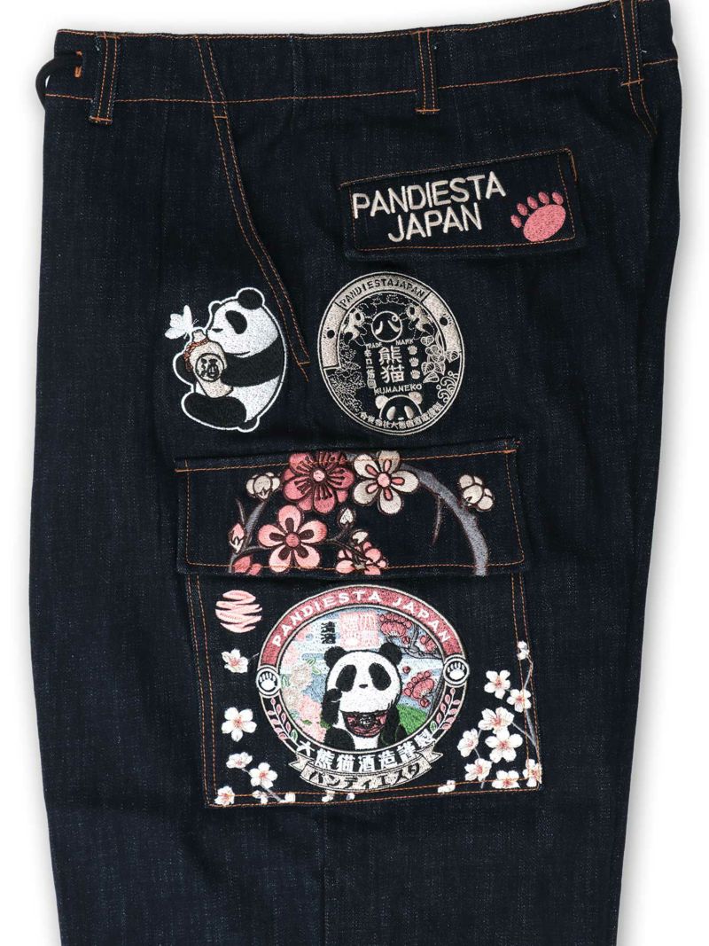 【今昔×PANDIESTA JAPAN】“酔いどれ”総刺繍ワイドカーゴパンツ〔別注〕