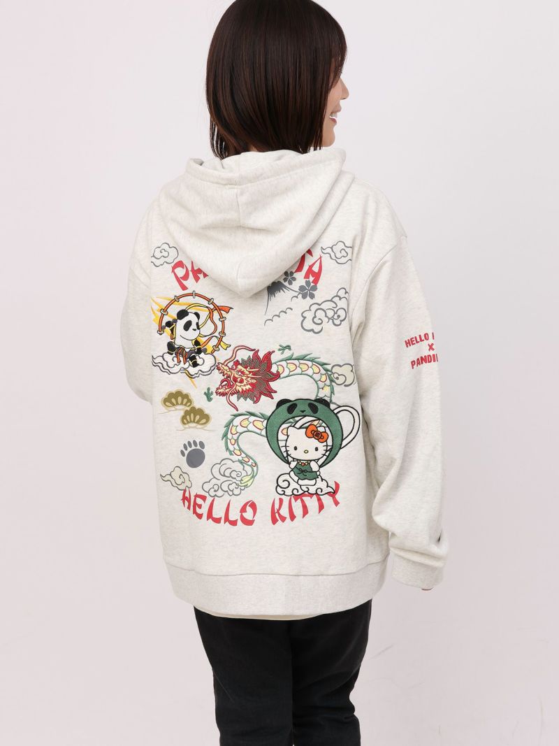 【Hello Kitty×PANDIESTA JAPAN】“風神雷神”刺繍入りZIPパーカー