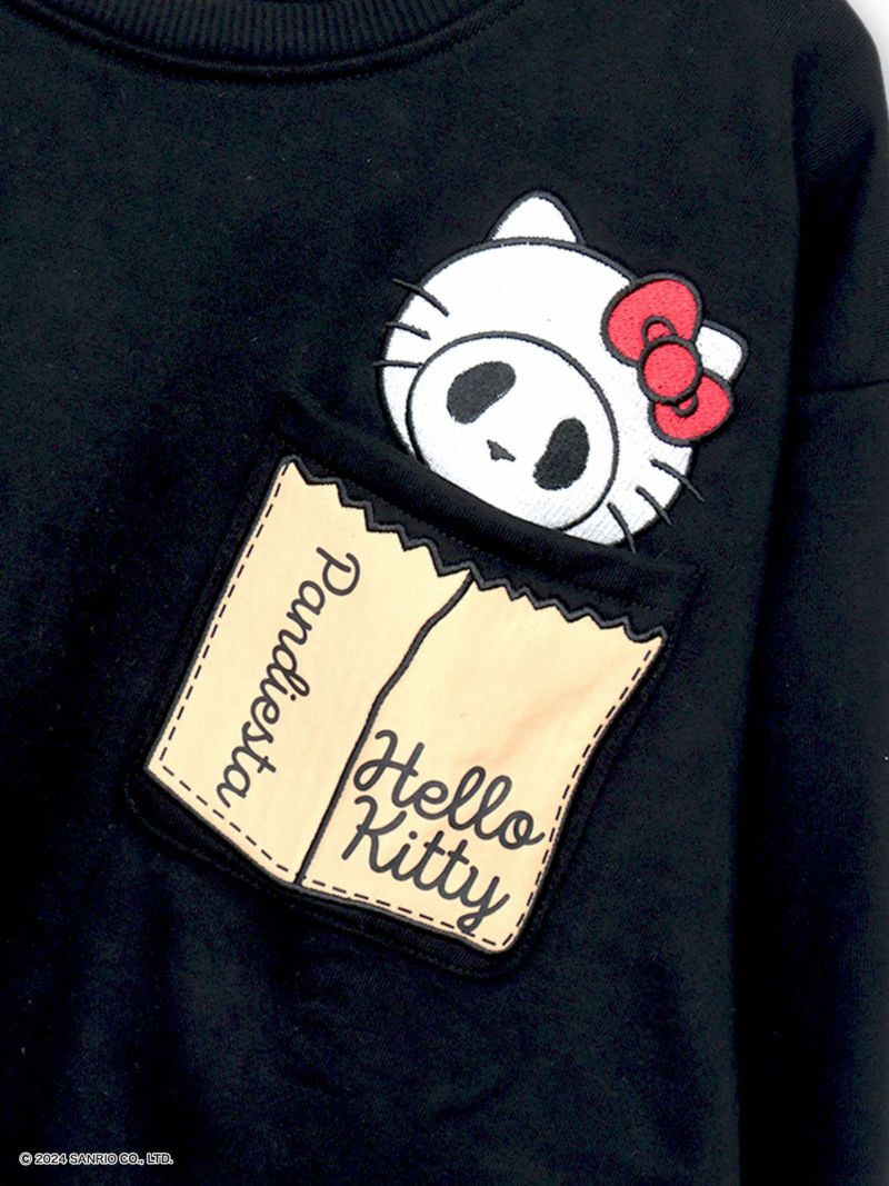 【Hello Kitty×PANDIESTA JAPAN】“なりきりパンダ なりきりキティ”刺繍入りトレーナー