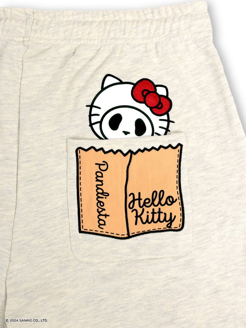 【Hello Kitty×PANDIESTA JAPAN】“なりきりパンダ なりきりキティ”刺繍入りスウェットパンツ