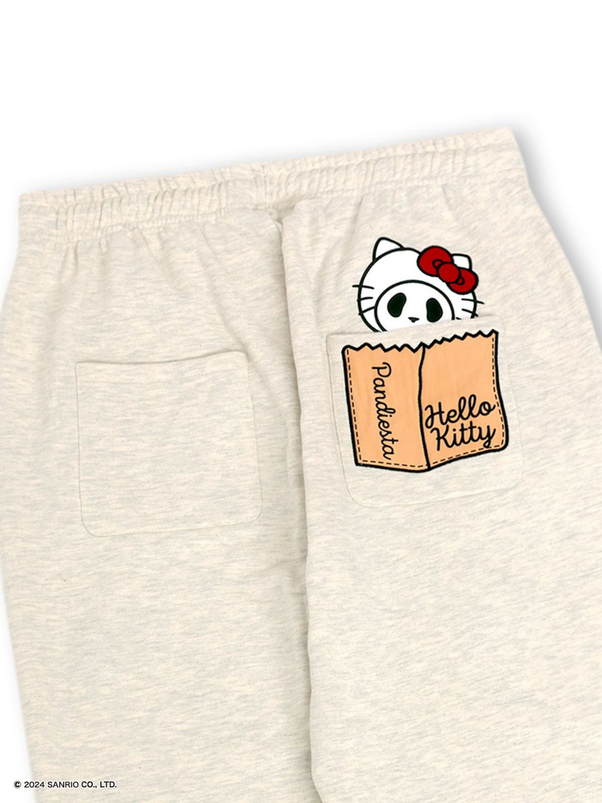 【Hello Kitty×PANDIESTA JAPAN】“なりきりパンダ なりきりキティ”刺繍入りスウェットパンツ