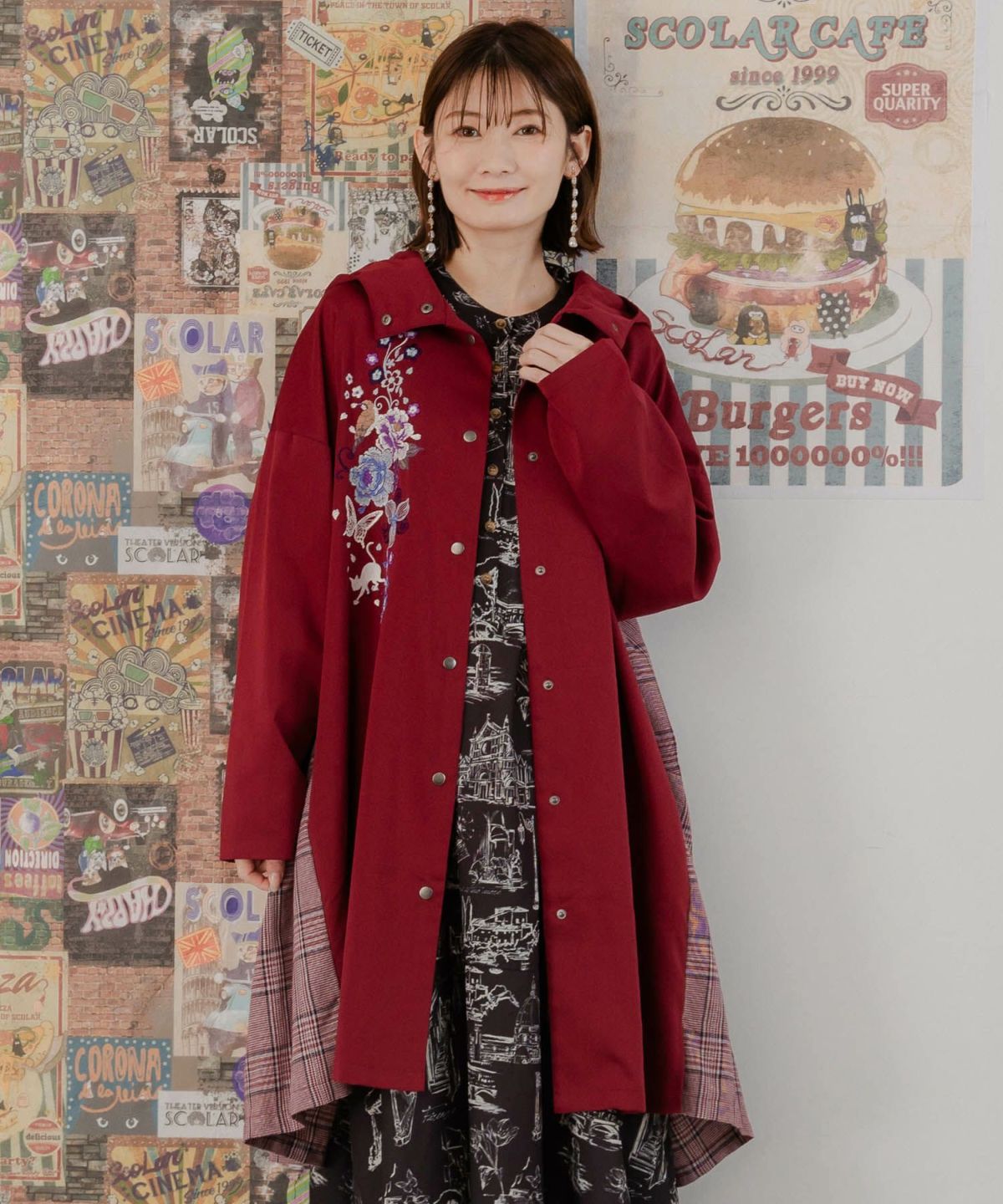 【雅結×iS ScoLar】コラボ 和風刺繍シャツワンピース