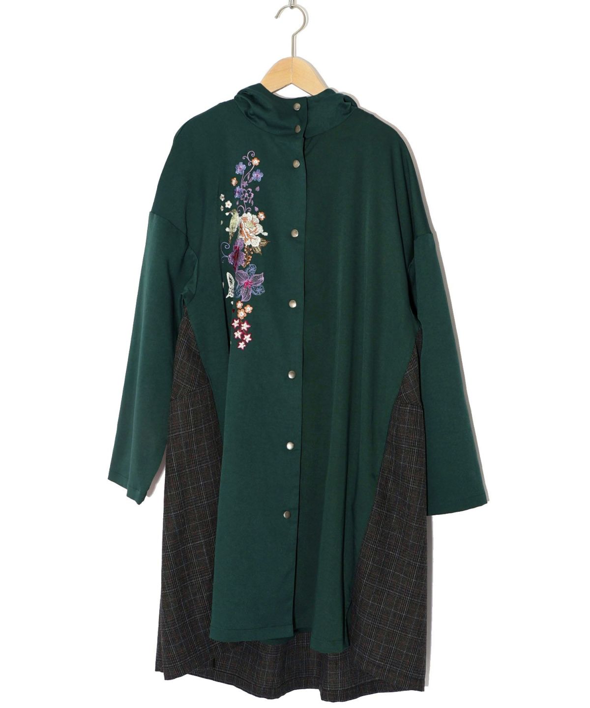 【雅結×iS ScoLar】コラボ 和風刺繍シャツワンピース