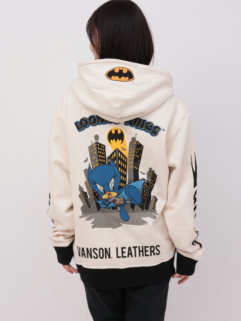 【VANSON×WARNER BROS】“バットマン×トゥイーティー”刺繍入りZIPパーカー＜100周年記念モデル＞