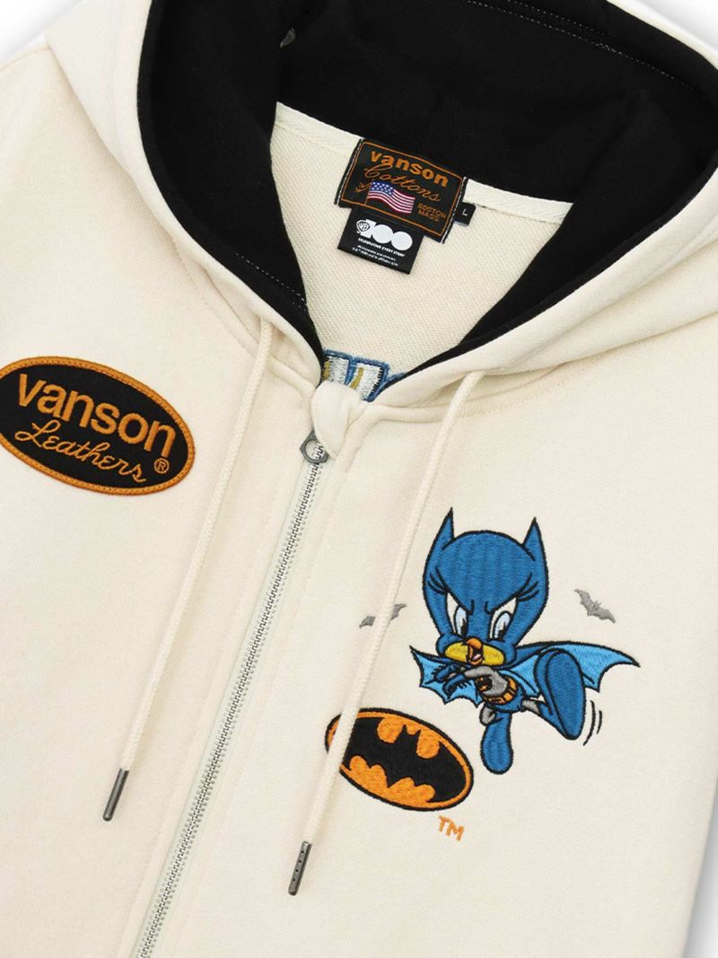 【VANSON×WARNER BROS】“バットマン×トゥイーティー”刺繍入りZIPパーカー＜100周年記念モデル＞