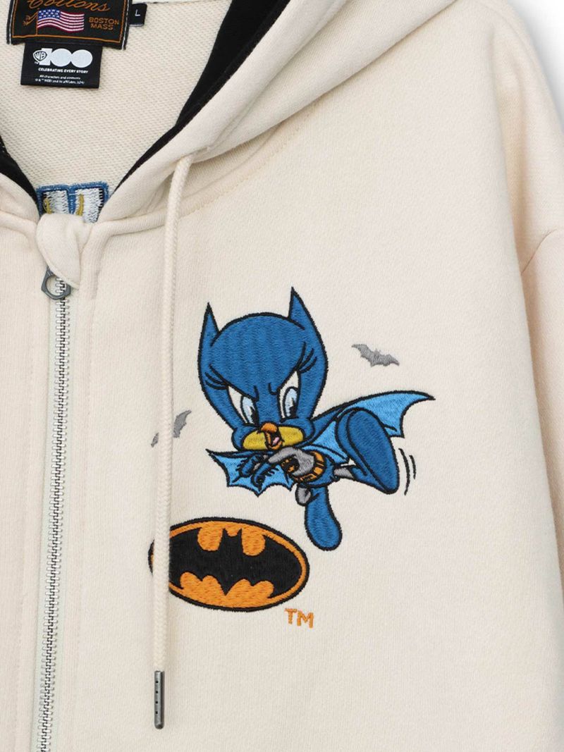 【VANSON×WARNER BROS】“バットマン×トゥイーティー”刺繍入りZIPパーカー＜100周年記念モデル＞