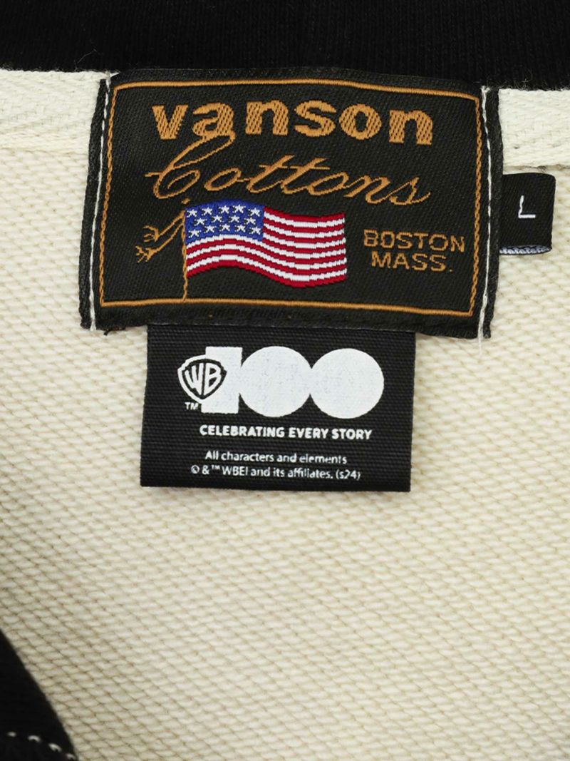 【VANSON×WARNER BROS】“バットマン×トゥイーティー”刺繍入りZIPパーカー＜100周年記念モデル＞