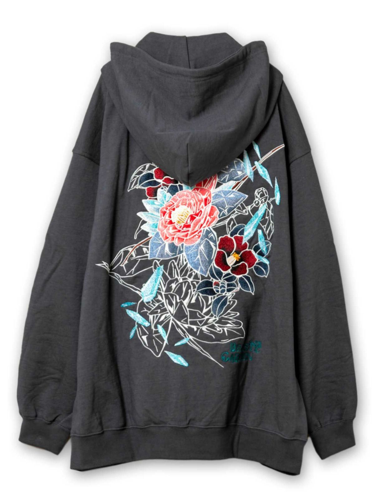 【DRASTIC GARDEN】“氷結のツバキ”総刺繍ZIPパーカー