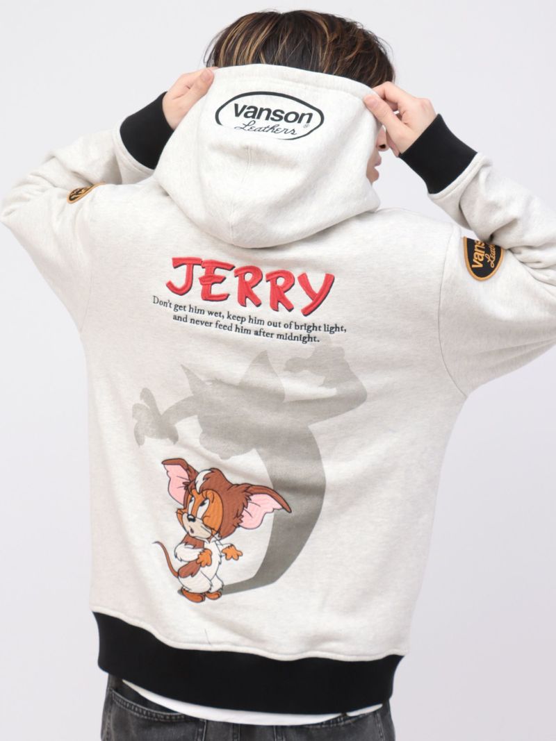 【VANSON×WARNER BROS】“GREMLINS & JERRY”刺繍入りパーカー＜100周年記念モデル＞