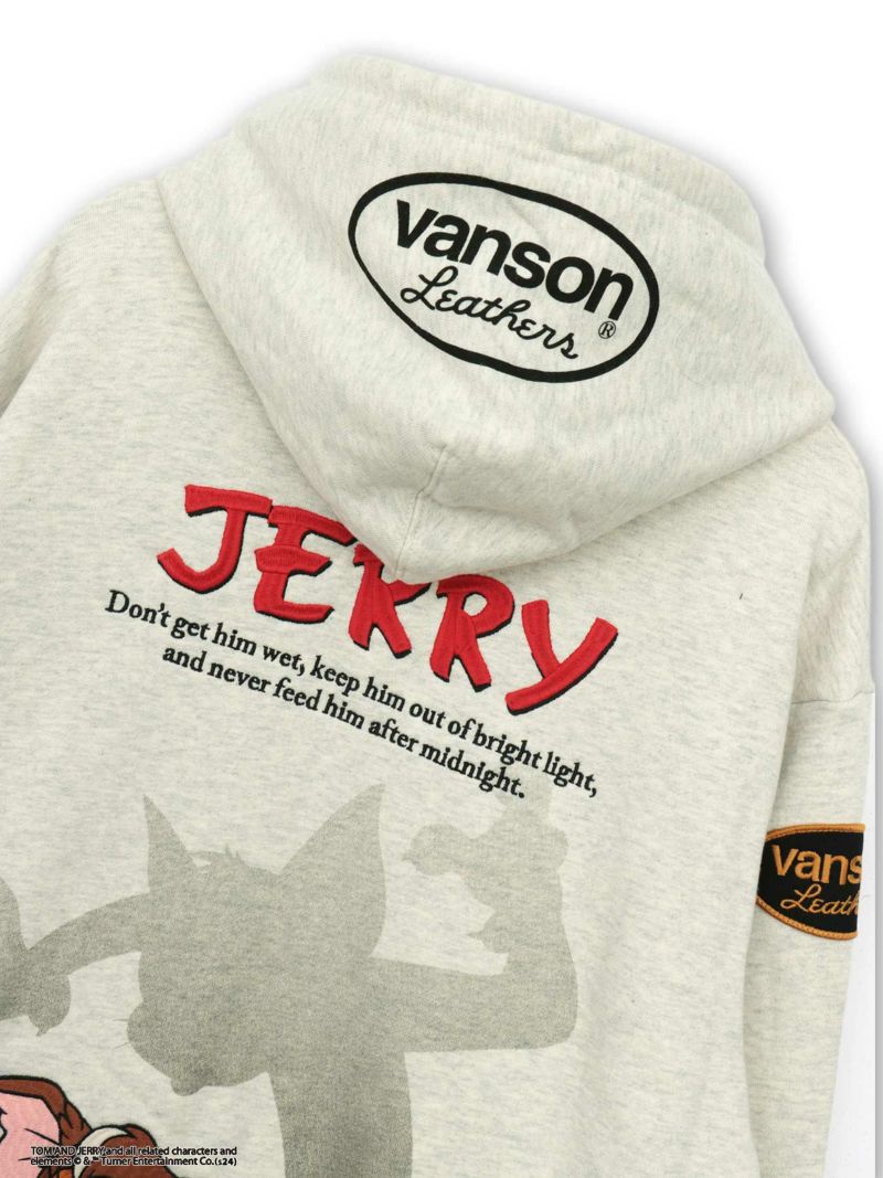 【VANSON×WARNER BROS】“GREMLINS & JERRY”刺繍入りパーカー＜100周年記念モデル＞