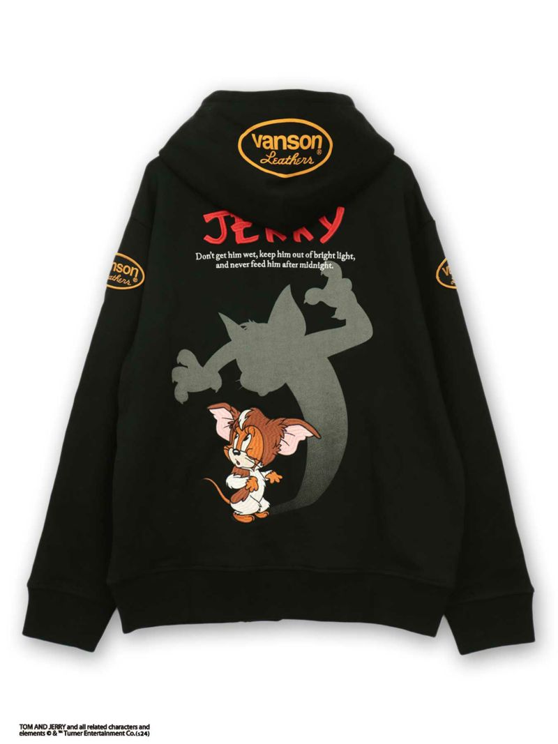 【VANSON×WARNER BROS】“GREMLINS & JERRY”刺繍入りパーカー＜100周年記念モデル＞