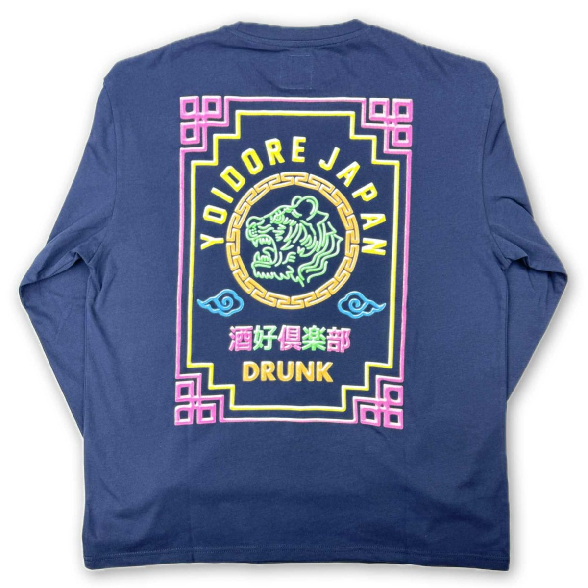 【YOIDORE】“へべれけネオン”刺繍入り発泡プリントロンT