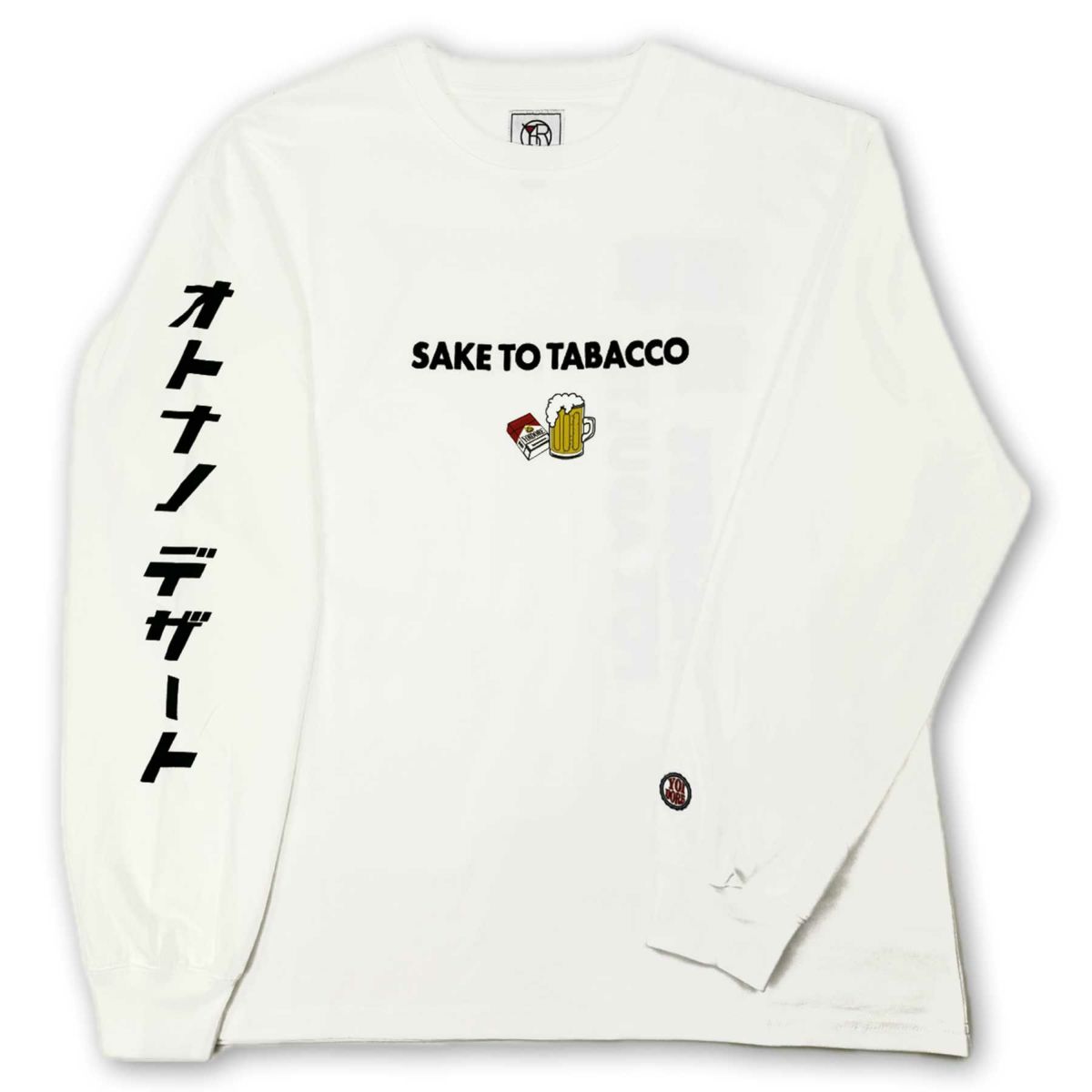 【YOIDORE】“酒とタバコ”刺繍入りプリントロンT
