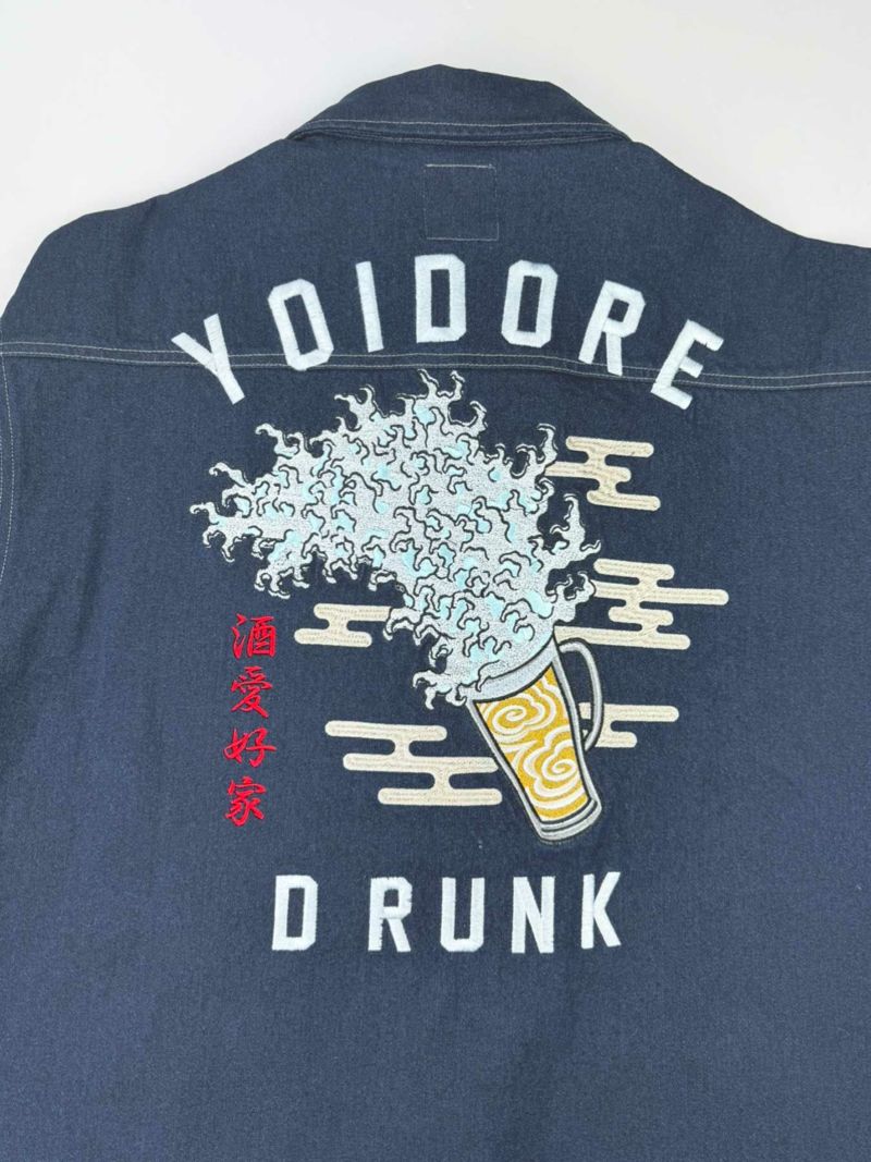 【YOIDORE】“浮世絵ビール”総刺繍デニムジャケット