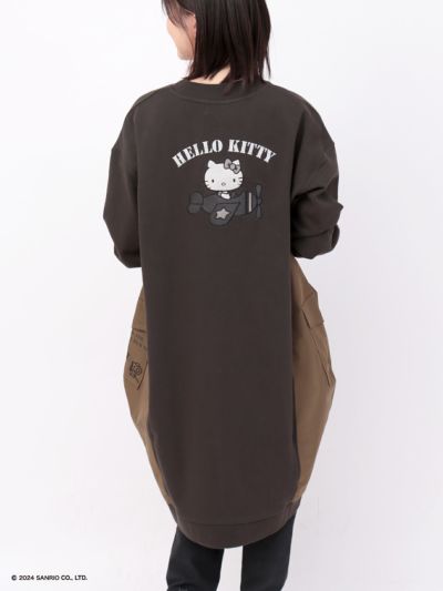 【JUICY×Hello Kitty】<br>異素材切り替えミリタリーワンピース〔別注〕