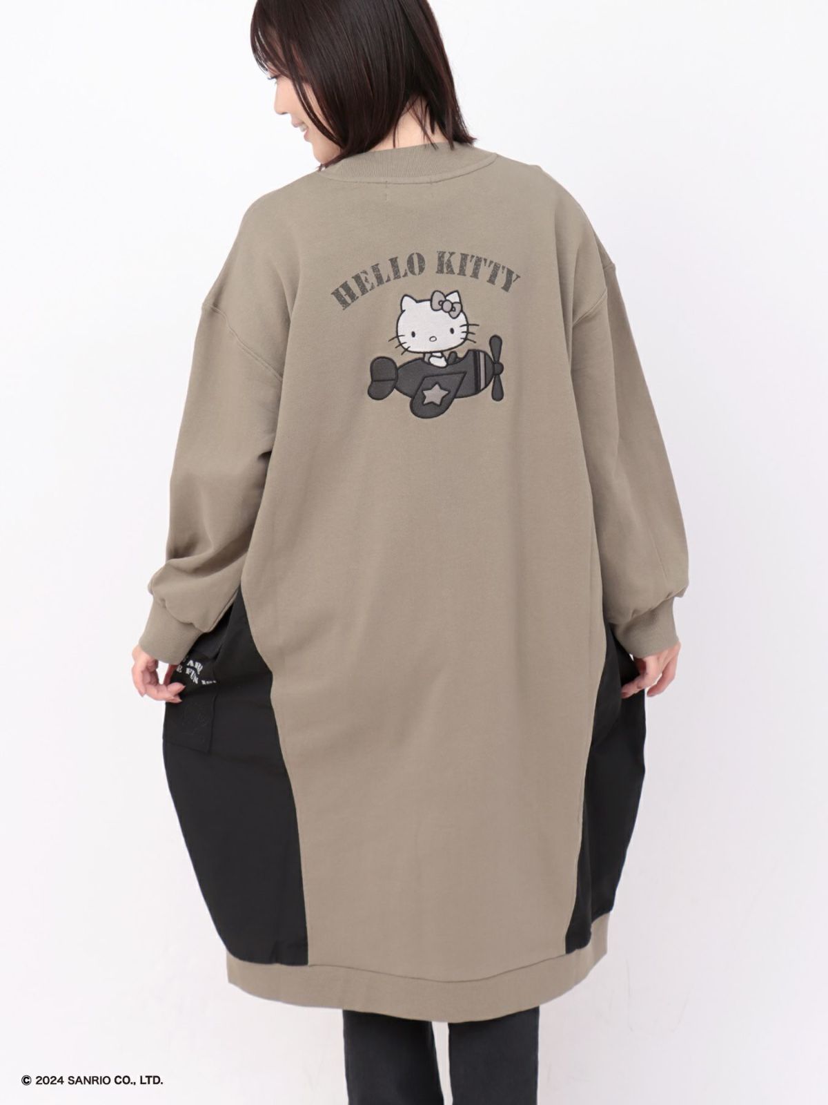 【JUICY×Hello Kitty】異素材切り替えミリタリーワンピース〔別注〕