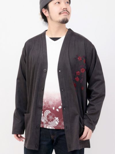 【雅結】<br>桜刺繍カーディガン×ロンTセット