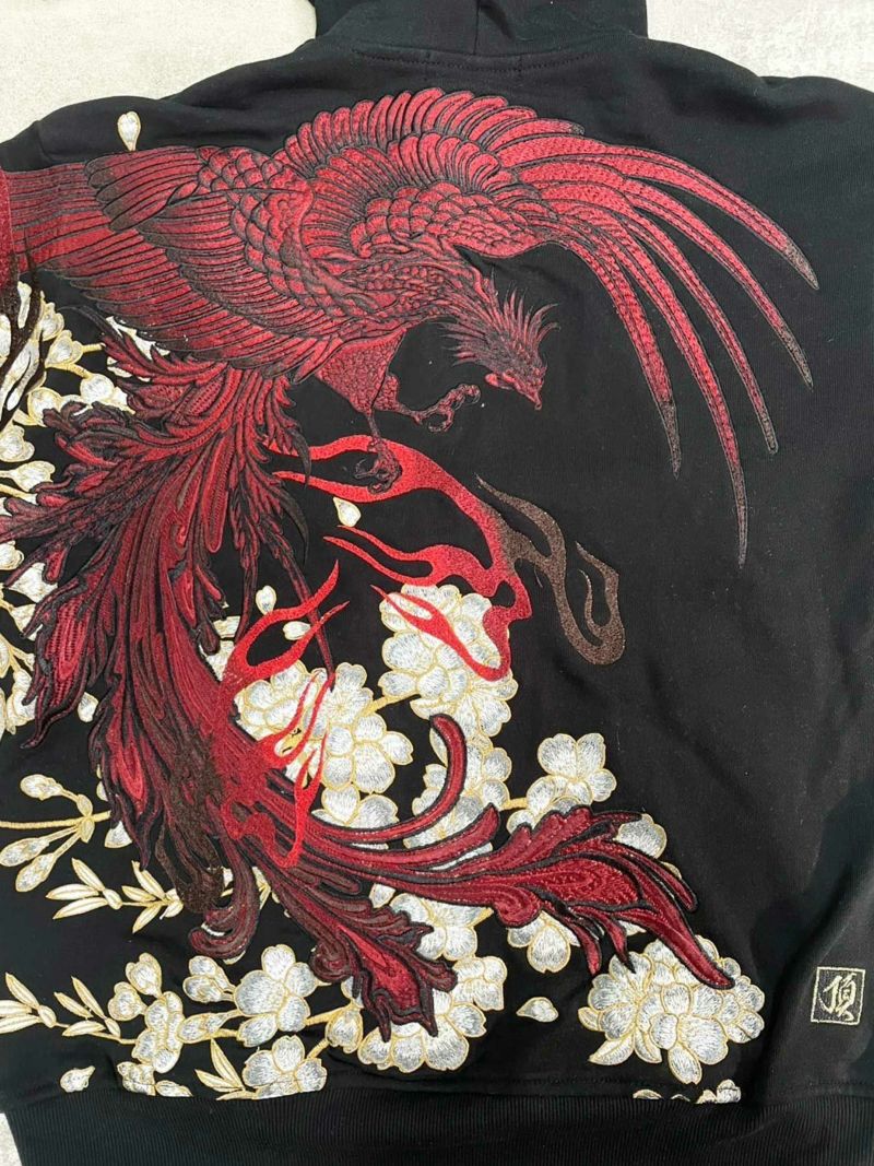 【絡繰魂・頂】“双龍×鳳凰ノ頂”総刺繍ZIPパーカー