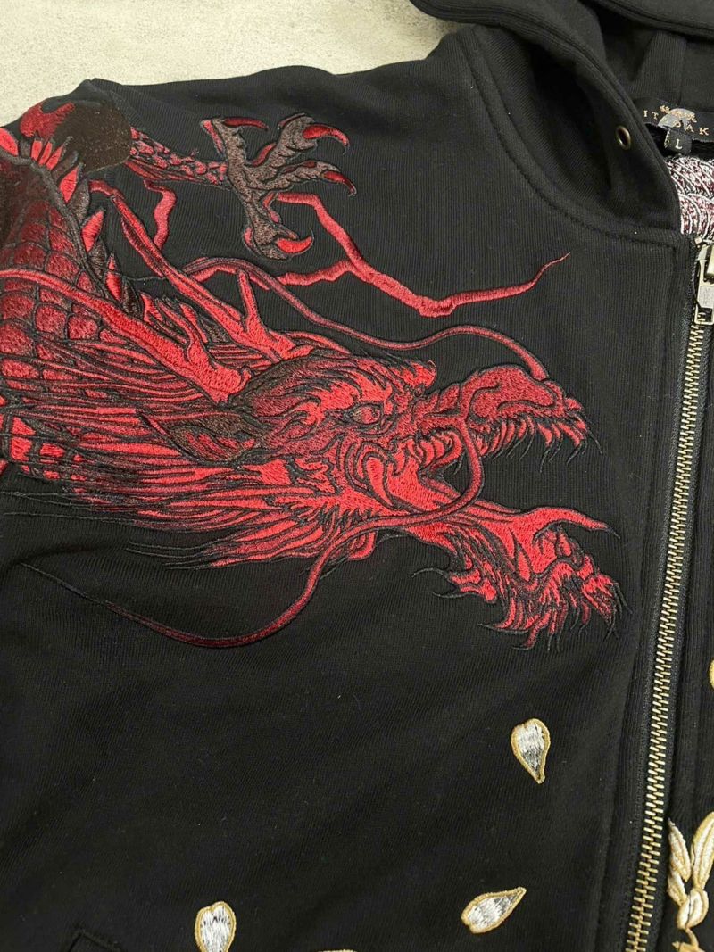 【絡繰魂・頂】“双龍×鳳凰ノ頂”総刺繍ZIPパーカー