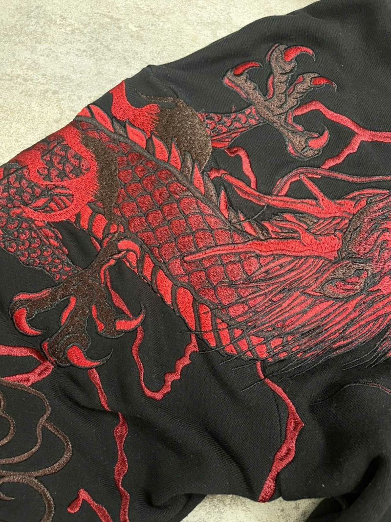 【絡繰魂・頂】“双龍×鳳凰ノ頂”総刺繍ZIPパーカー