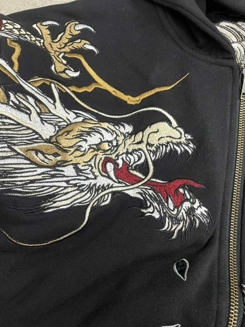 【絡繰魂・頂】“双龍×鳳凰ノ頂”総刺繍ZIPパーカー