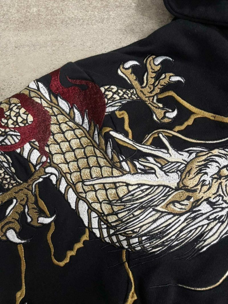 【絡繰魂・頂】“双龍×鳳凰ノ頂”総刺繍ZIPパーカー