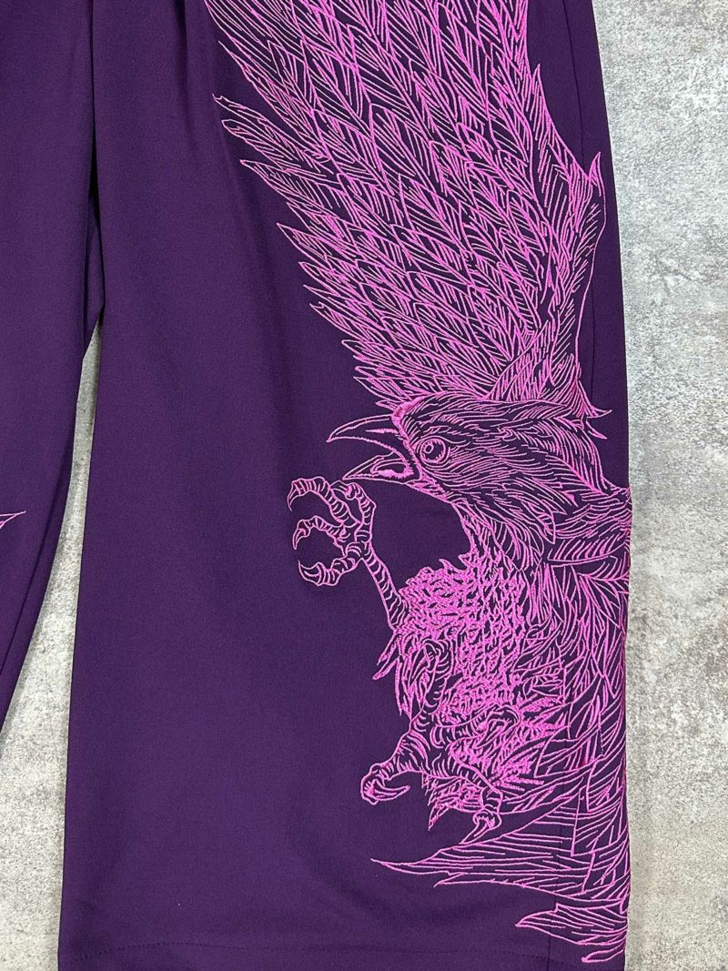 【DAKU】“カラス”総刺繍ワイドパンツ
