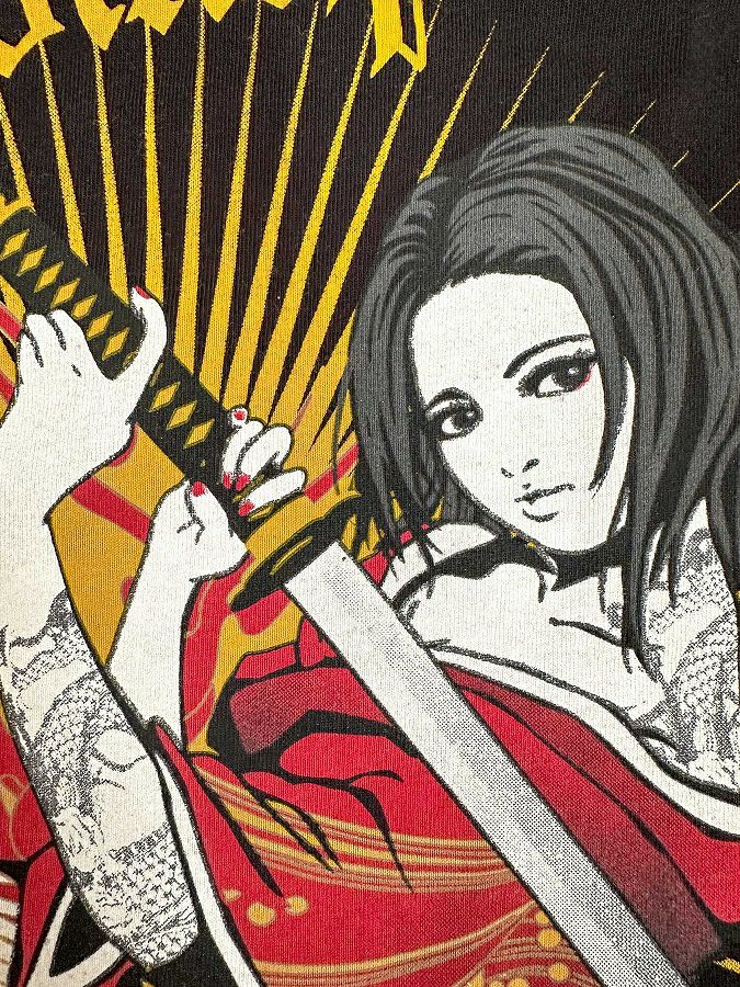 【抜刀娘】“凛：一刀流”刺繍入りプリントロンT