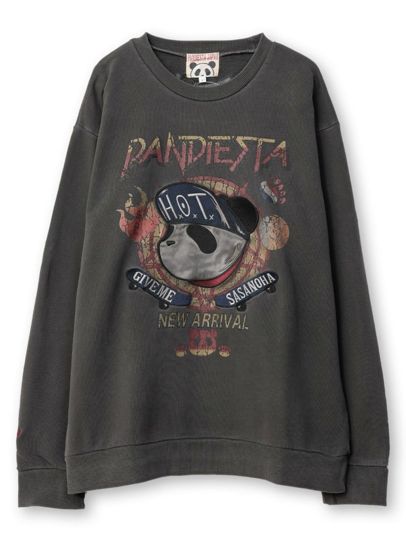 【PANDIESTA JAPAN】 “スケートパンダ”ピグメント加工トレーナー