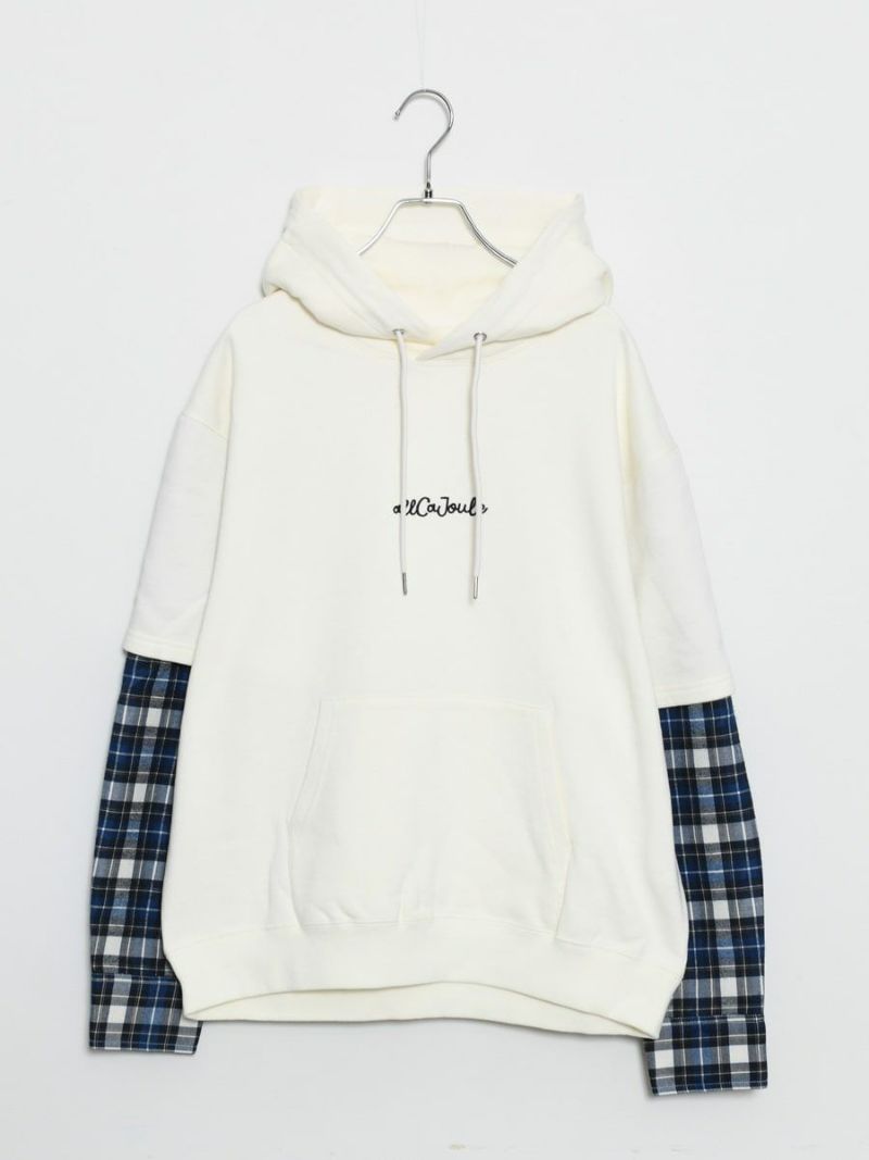 【allCaJoule】チェックスリーブパーカー
