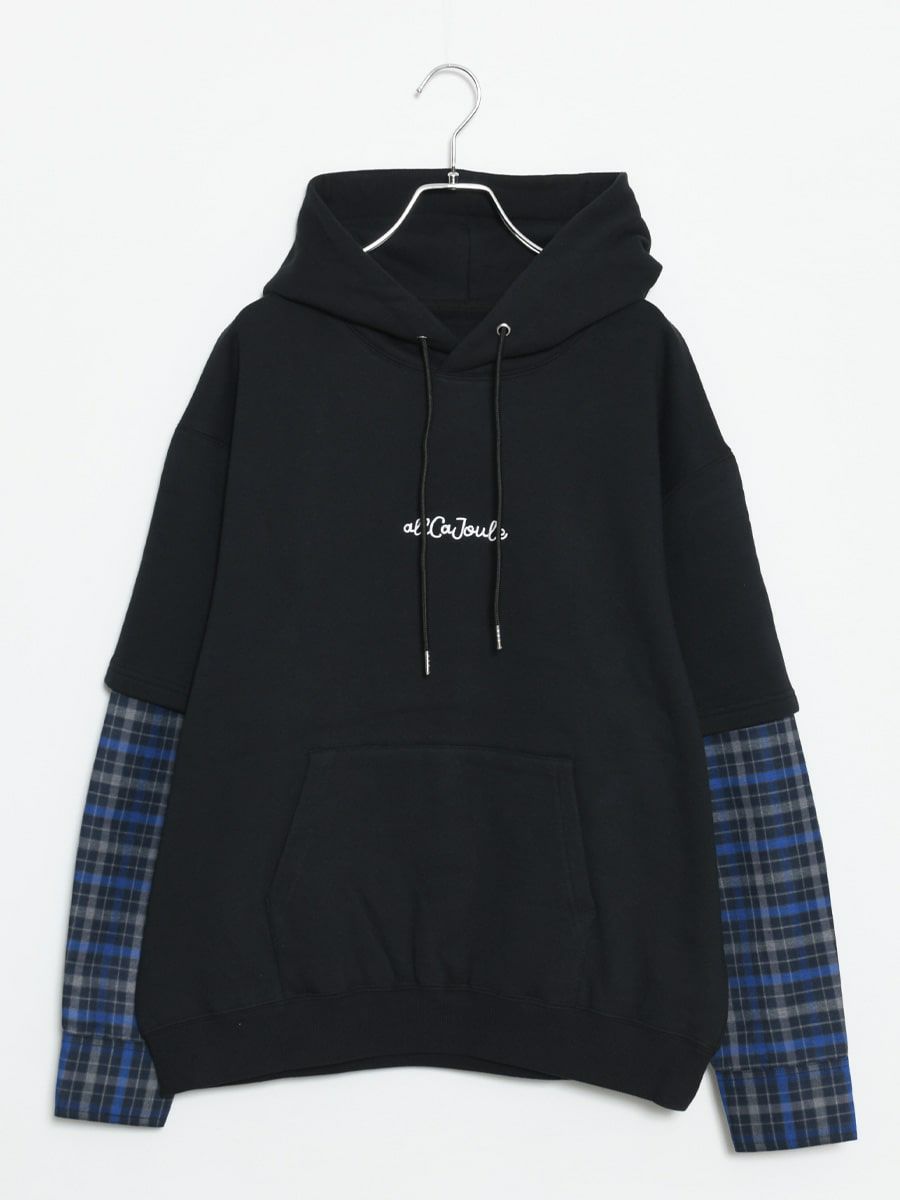 【allCaJoule】チェックスリーブパーカー