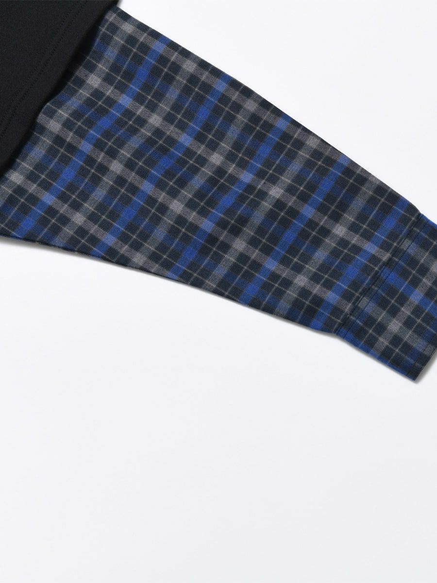 【allCaJoule】チェックスリーブパーカー